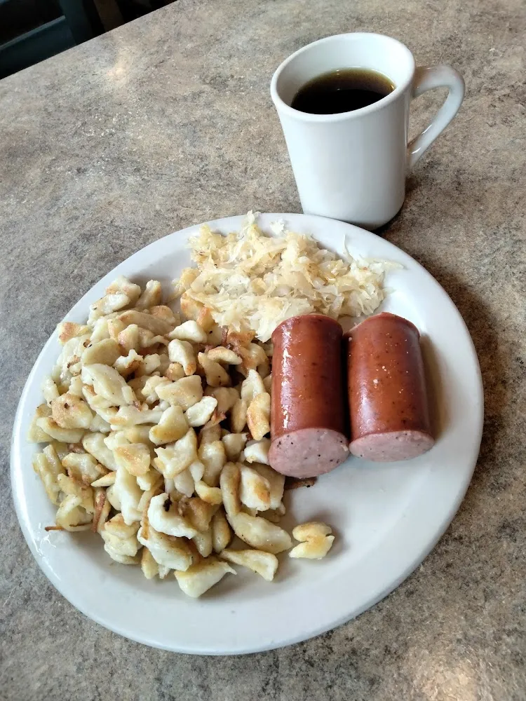 Friday's Special Knoephla with Sausage and Kraut